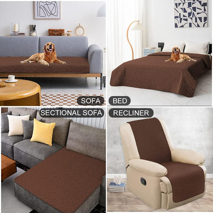 fuguitex Waterproof Dog Bed Cover Couch Cover, Anti-Slip Cat Mat Pet Pad Blanket for Sofa Chair Recliner Furniture Protrctor