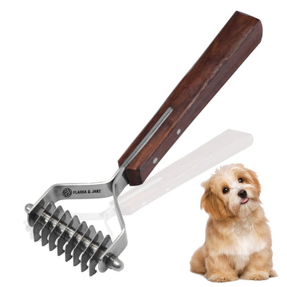 Flamia & Jabz Undercoat Rake for Dogs & Cats, Dematting Grooming Stripper Tool (14 Blades)