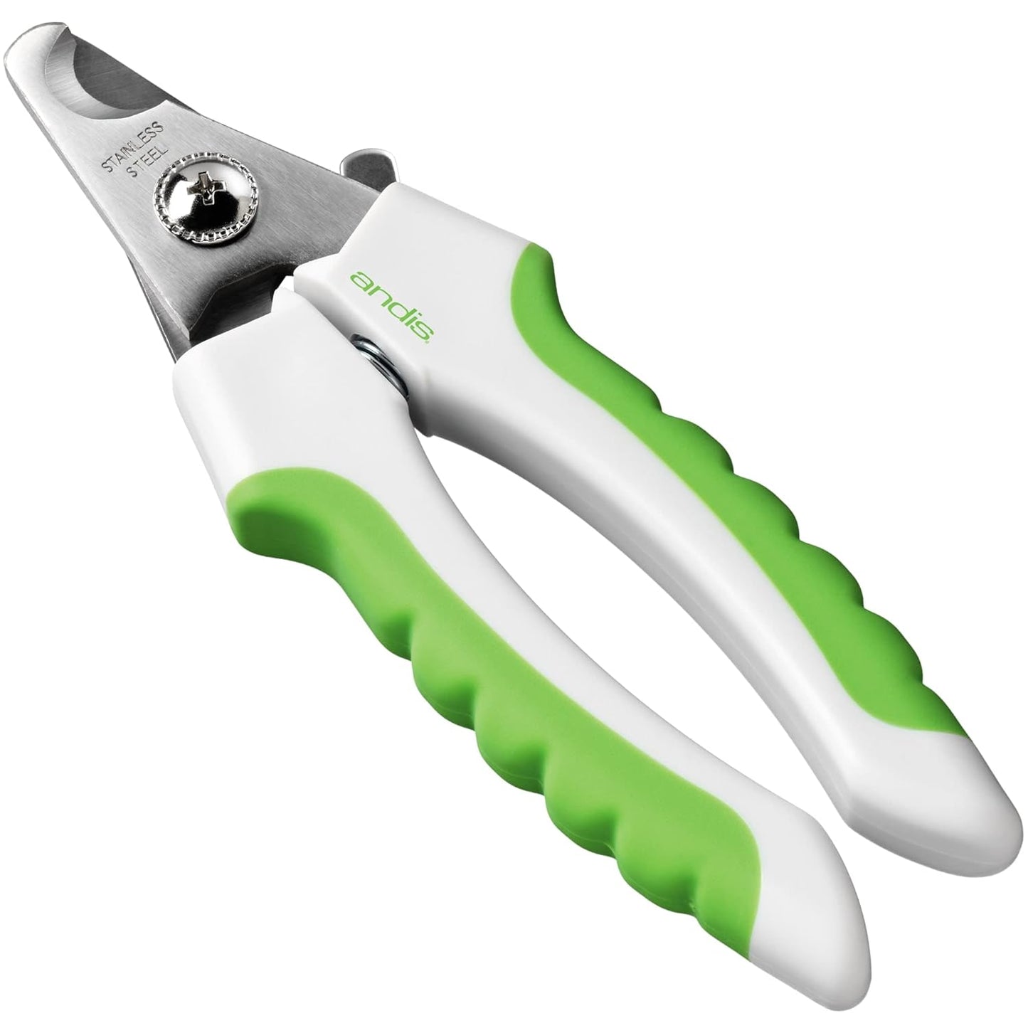 Andis 68575 Animal Nail Cutter for Small Breeds - Stainless Steel Blades with Sharp Efficiency - Designed for Repeated Use & Recommended by Pet Trainers – Medium Size & White/Green