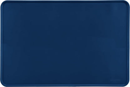 Amazon Basics Waterproof Non-Slip Silicone Pet Feeding Mat with Raised Edges for Food and Water Bowls, Easy to Clean Pet Placemat to Protect Floors, 18.5" x 11.5", Black