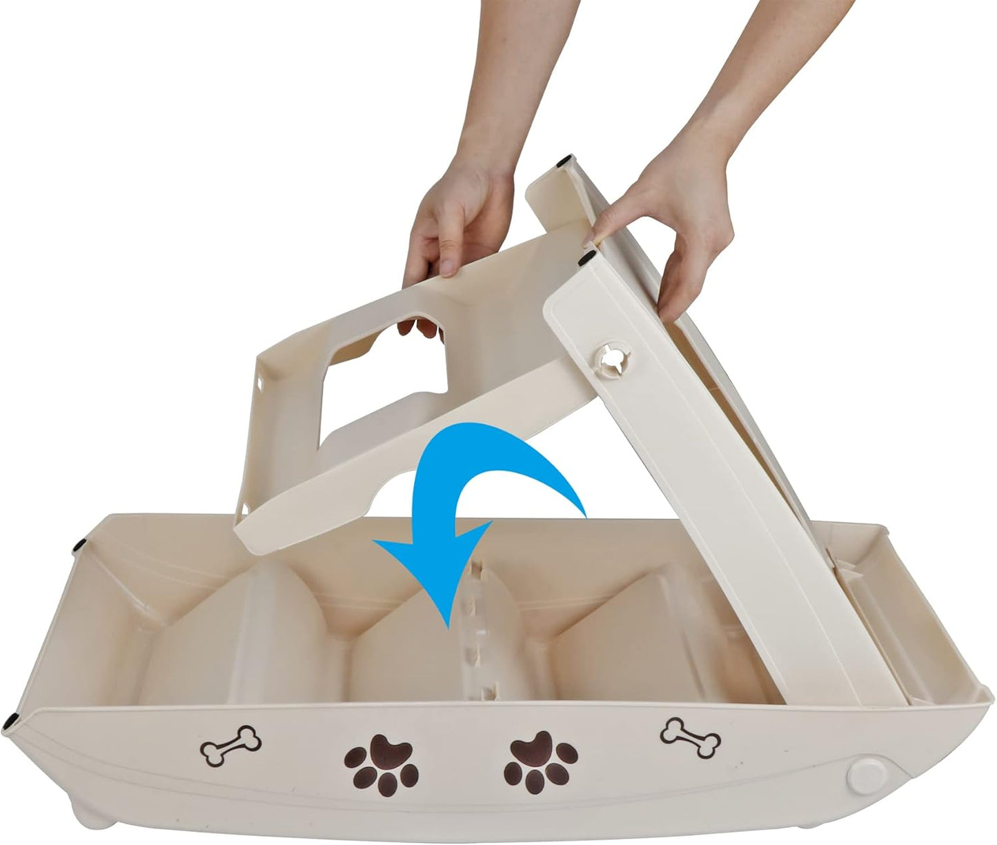 Foldable Pet Stairs with Non-Slip Surface, Portable Dog Steps Ramp for High Beds, Couches, Cars and SUVs, Support Up to 150lbs, Waterproof, Grey