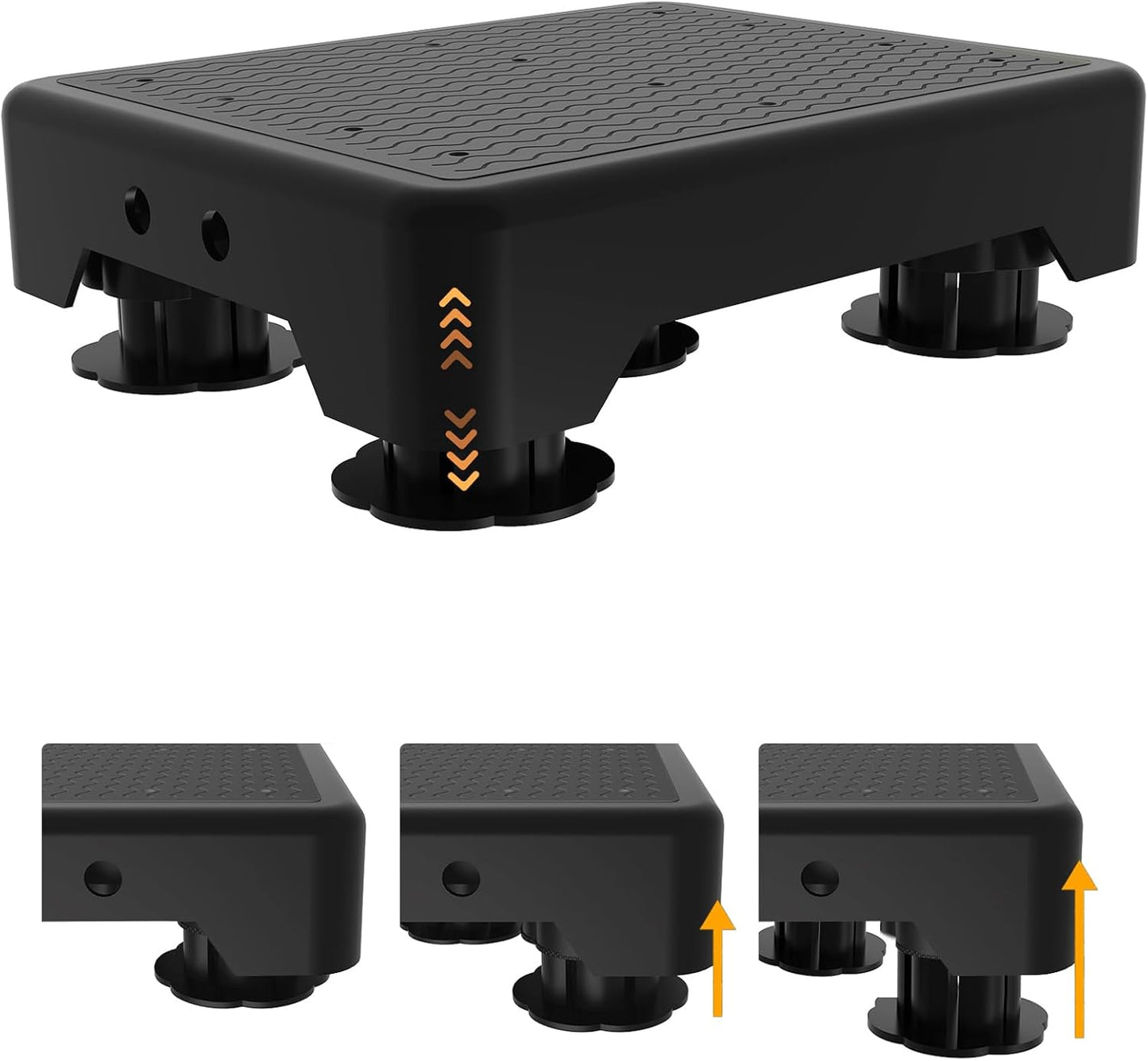 Adjustable Step Stool for Adults, Noctilucent Bed Step Stools, 660 LBS Capacity Non-Slip Safety Step Platform Indoor and Outdoor for Seniors and Kids, Wide Step Stools Elderly Assistance at Night