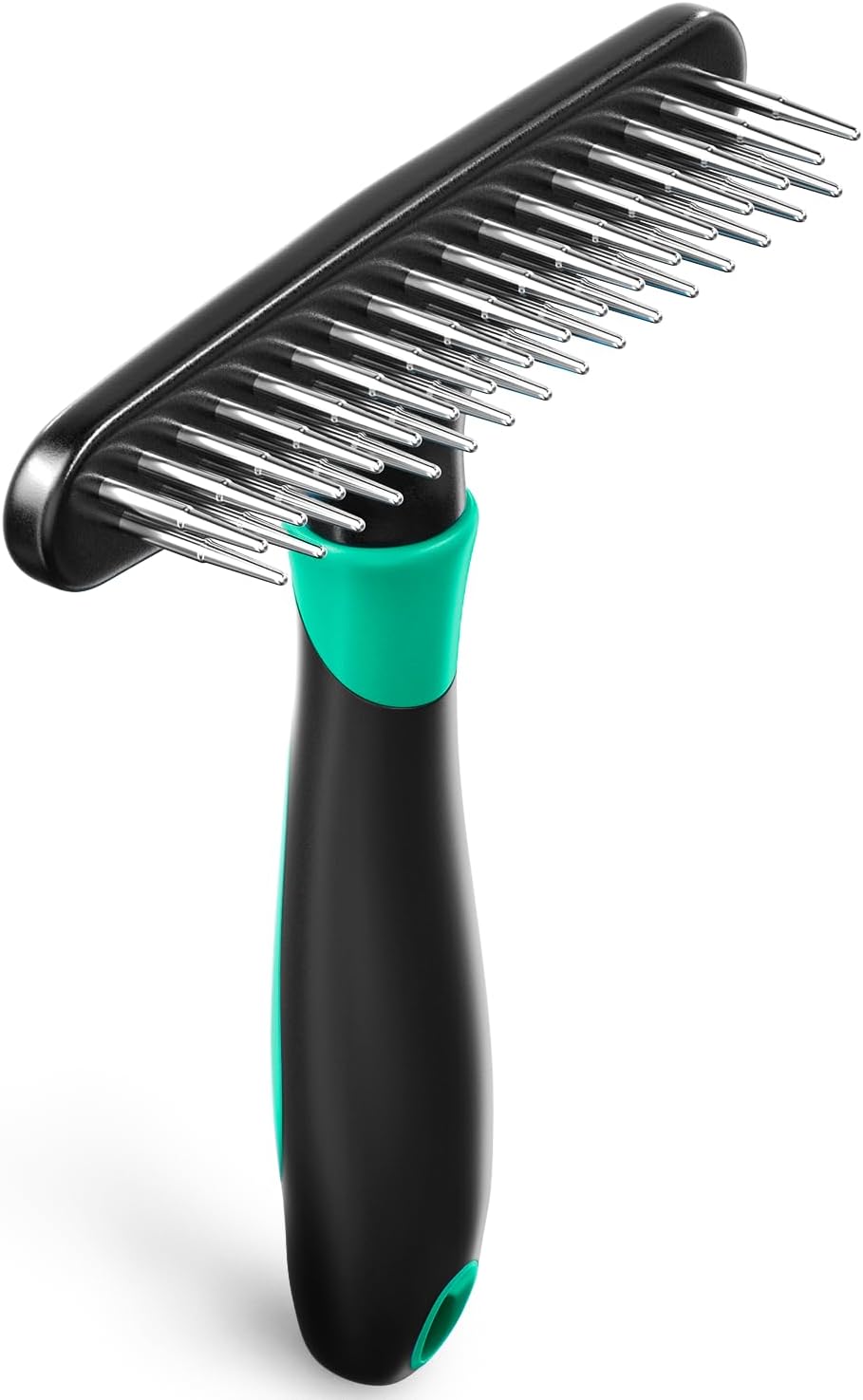 DOGI Deshedding Brush Comb - Undercoat Rake for Dogs, Cats, Short, Long Hair Coats - Double Row Stainless Steel Pins - Reduce Shedding by 90% (Green)