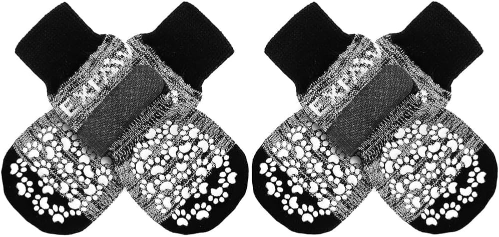 EXPAWLORER Anti Slip Dog Socks to Prevent Licking Paws, Dog Shoes for Hot Pavement, Dog Booties for Small Medium Large Senior Dogs, Traction Control Boots & Paw Protectors for Hardwood Floors