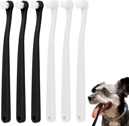 salbsever 4Pcs Dog Toothbrush Pet Toothbrush Soft Mini Cat Tooth Brush Puppy Tooth Brush, Travel Portable Mini Head Deep Clean Kit for Small Dog & Cat, Puppy, Kitten