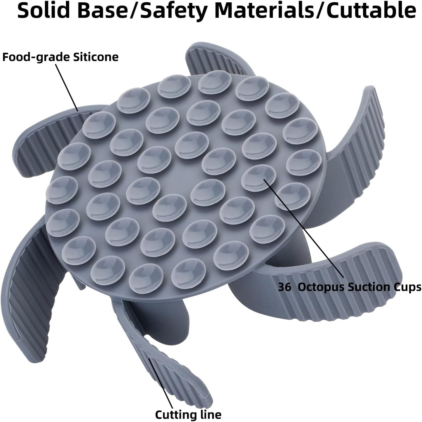 Keegud Slow Feeder Dog Bowls Insert [Octopus Suction Cups] Super Firm Slow Eating Dog Bowl [Cuttable] for Large Breed and Medium Size Dog Compatible with Regular and Elevated Dog Bowls (Turbine)