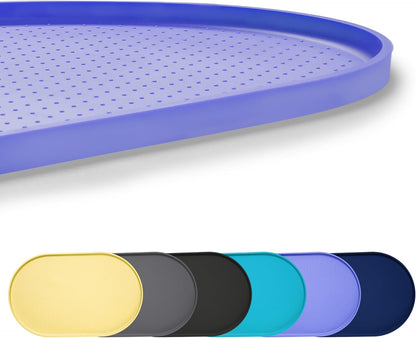 100% Waterproof 0.5" Raised Edge BPA Free Silicone Dog Food Mat, Pet Cat Feeding Mats Contain Spills Protects Floors, Placemats for Cats and Dogs Water Bowl Dishwasher. (Small, Gray)
