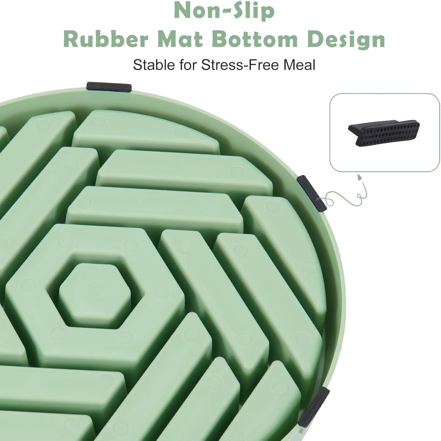 TOBYTO Slow Feeder Dog Bowls Large Medium Breed,Anti-Choking Slow Eating Dog Food Bowl,Non Slip Pet Slower Food Feeding Bowls Large Puzzle Slow Feeder Bloat Stop Maze Dog Dishes,Black