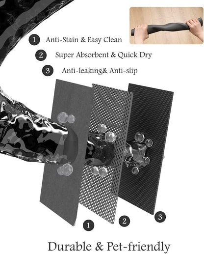 PADOOR Pet Feeding Mat-Absorbent Dog Mat for Food and Water Bowl-No Stains Easy Clean Dog Food Mat-Quick Dry Water Dispenser-Puppy Supplies Accessories