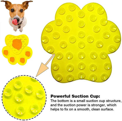 Dog Licking Mat for Anxiety Peanut Butter Slow Feeder Bowls Licking Pad with Strong Suction to Wall for Pet Bathing,Grooming,and Dog Training (Red)