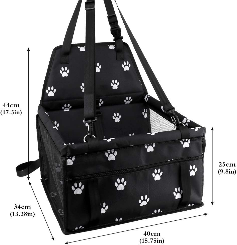 Petbobi Small Dog Car Seat, Dog Car Booster Seat for Small Medium Dogs 5-15 lbs, Foldable Front Seat Safety with Sturdy PVC Tube Frame, Breathable Mesh, Grey