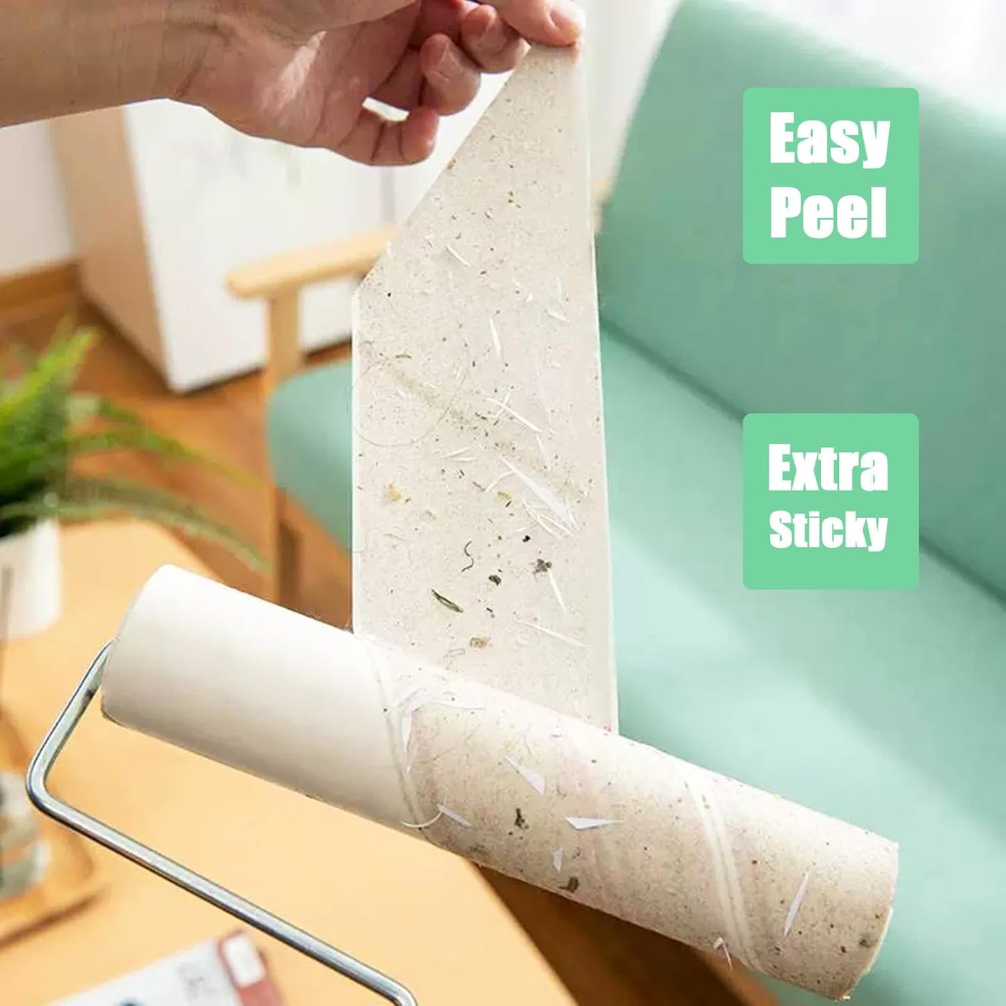 7.5 inch Lint Roller Refills Only, Pet Hair Remover Refills for Clothes Carpet Floor Couch, Extra Sticky Lint Brush Roller Refills, Pack of 5 Rolls, Total 300 Sheets (7.5'' Wide)