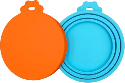 2 Pack Pet Food Can Covers, Silicone Universal Can Lids for Dog & Cat Food, BPA Free, One Fit Most Standard Size Food Cans Green/Blue