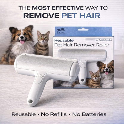 Reusable Pet Hair Remover Roller for Dogs and Cats – Reusable Lint Brush for Furniture, Couch, Carpet and Clothes – Self-Cleaning Hair Removal Tool for Sofa, Bed and Car Seats - Eco Friendly