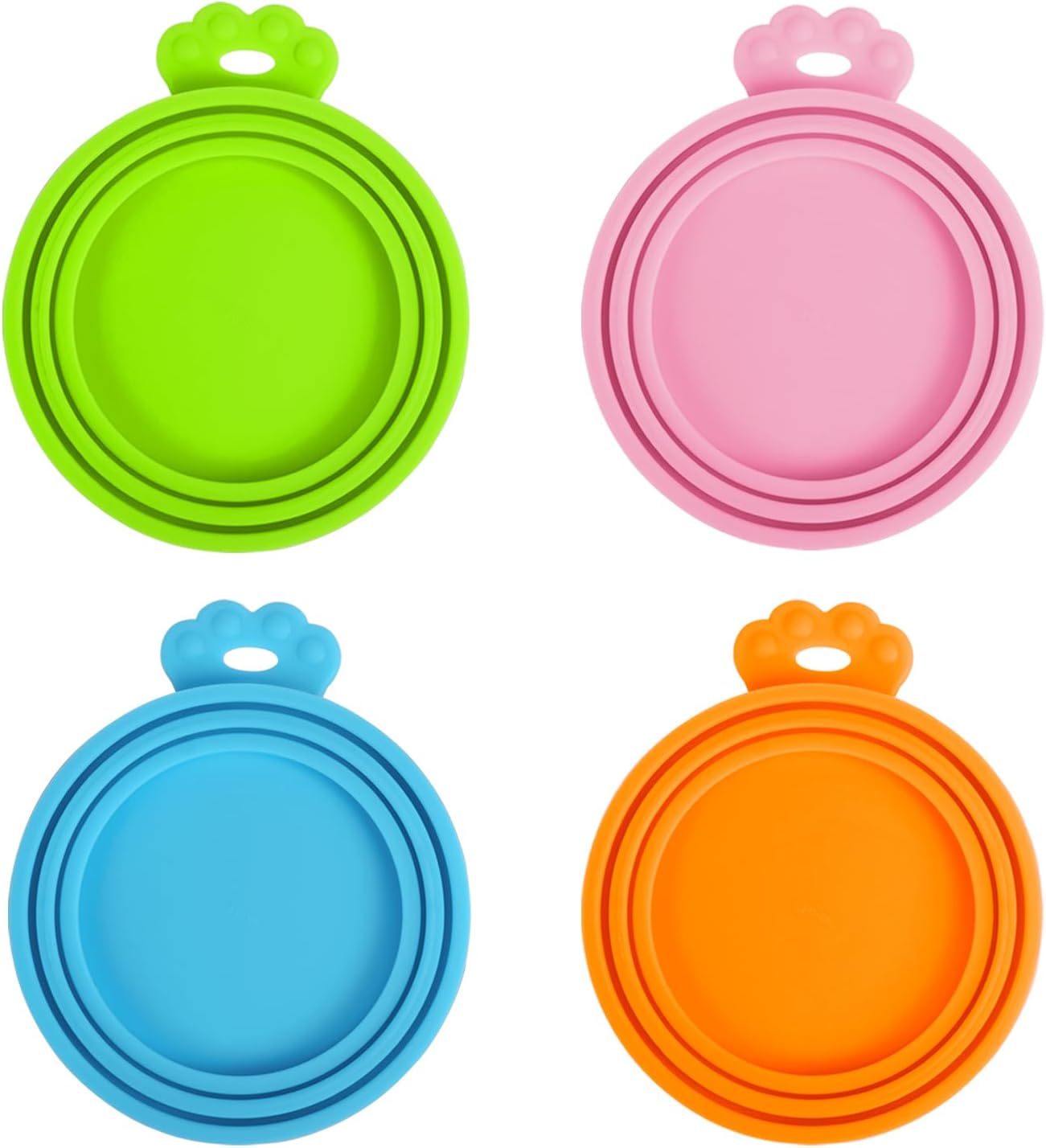 PetBonus 3 Pack Silicone Pet Can Cover Lids, Universal Size for Dog Cat Food, 1 fit 3 Standard Size Can Tops, BPA Free Dishwasher Safe (Blue, Green, Orange)