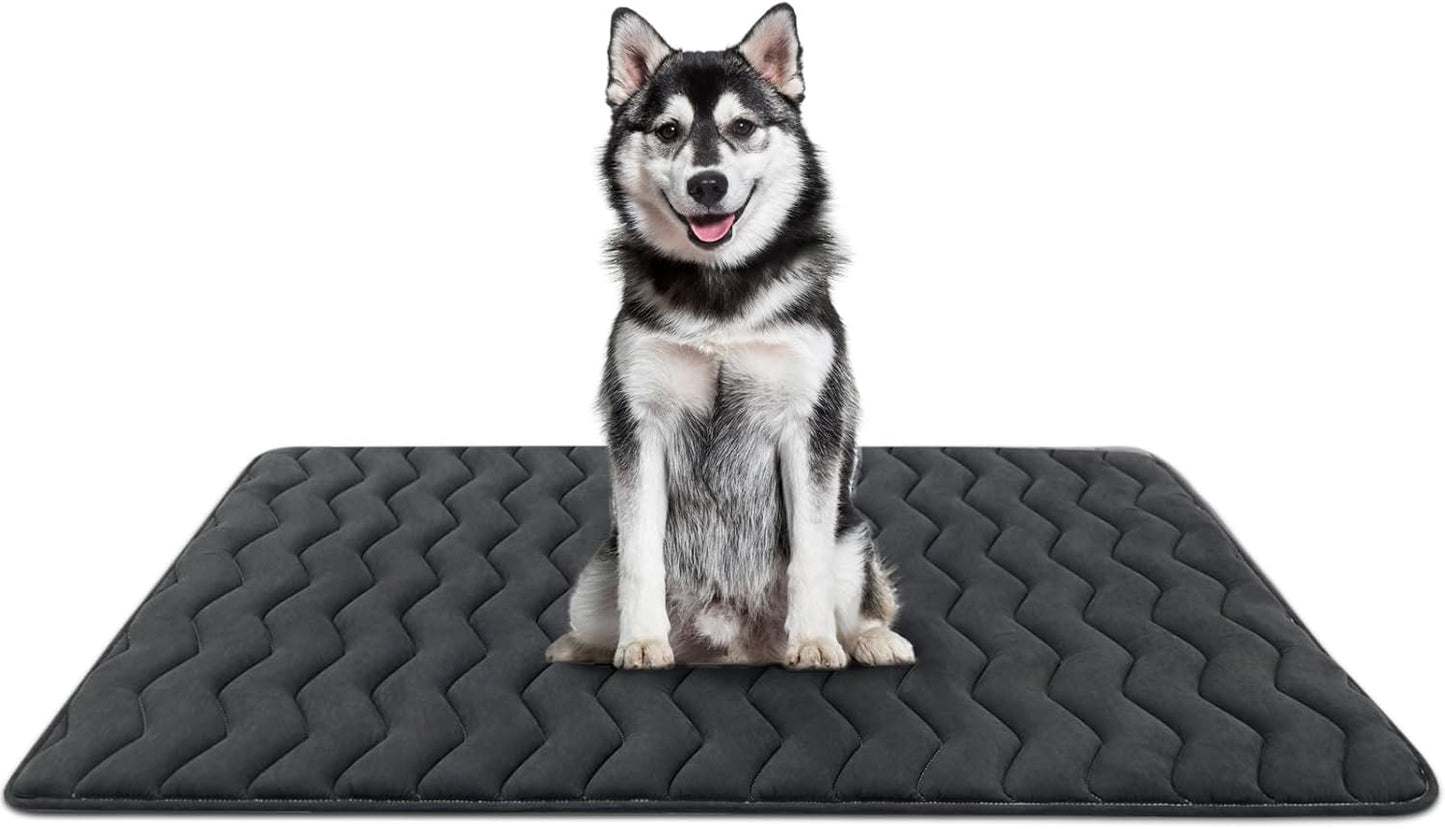 Bubble bear Dog Crate Mat - Ultra Soft, Washable & Anti-Slip Kennel Pad for Small/Medium/Large Dogs, Dark-Hued to Hide Stains (48"x30")