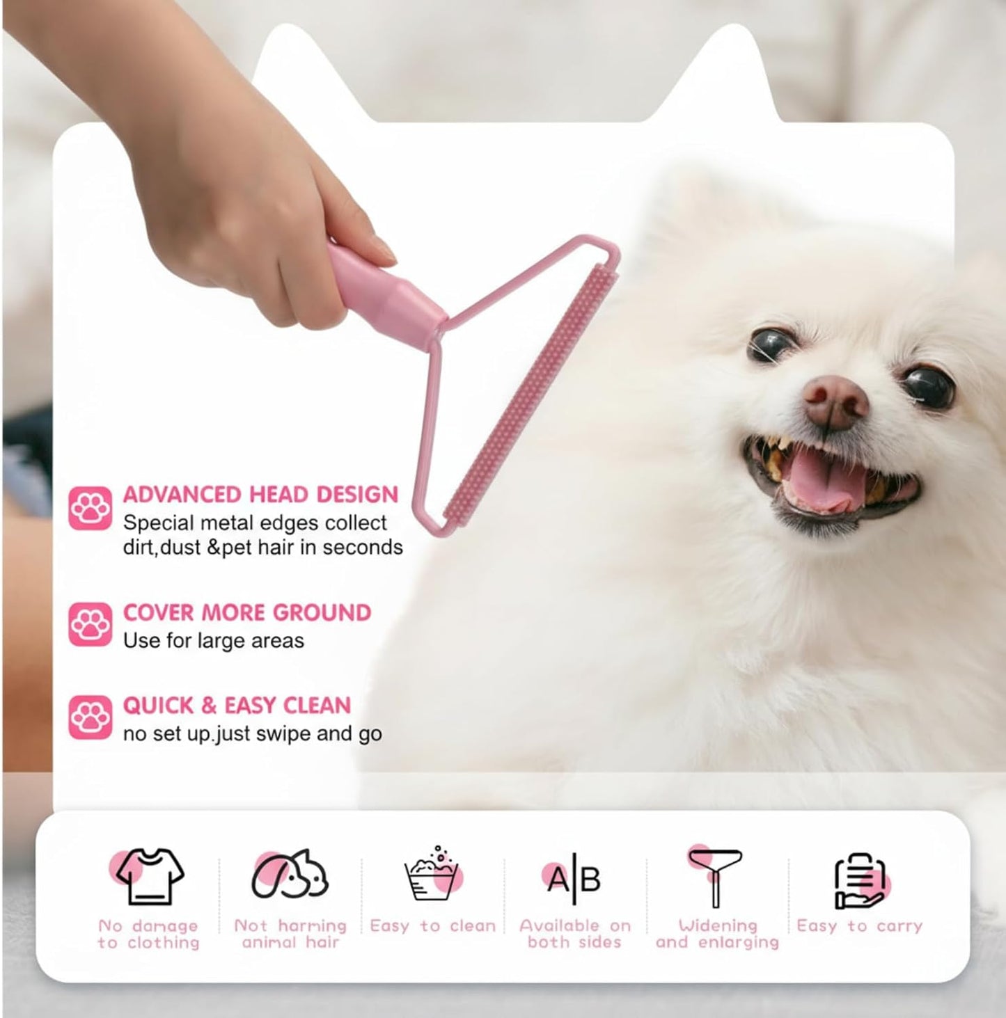 Honeydak 3 Pieces Hair Remover Tool Dog Hair Remover Pro Silicone Cleaner Brush Roller Fuzz Hairball Brush for Carpet Rake, Car Mat, Couch, Pet Bed, Clothes