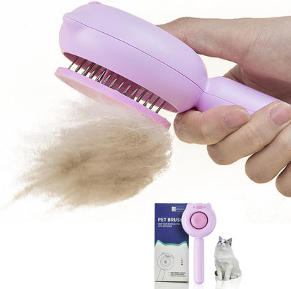 Cat Brush Dog Brush with Release Button for Shedding, Self Cleaning Cat Comb Hair Brush for Indoor Cats, Dog Deshedding Brush Grooming Kit, Pet Supplies Hair Remover Tool