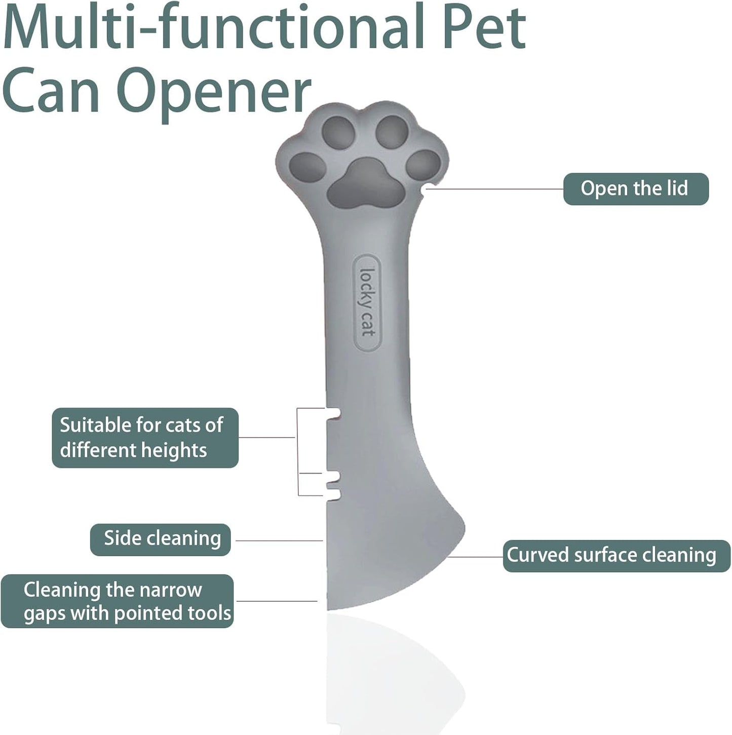 Cat Spoons for Wet Food Pet Can Lid Cover, Silicone Multi-Function Cute Paw Shape Opener Spatula Cat Food Spoon Cat Food Can Lid (Mixing colors)