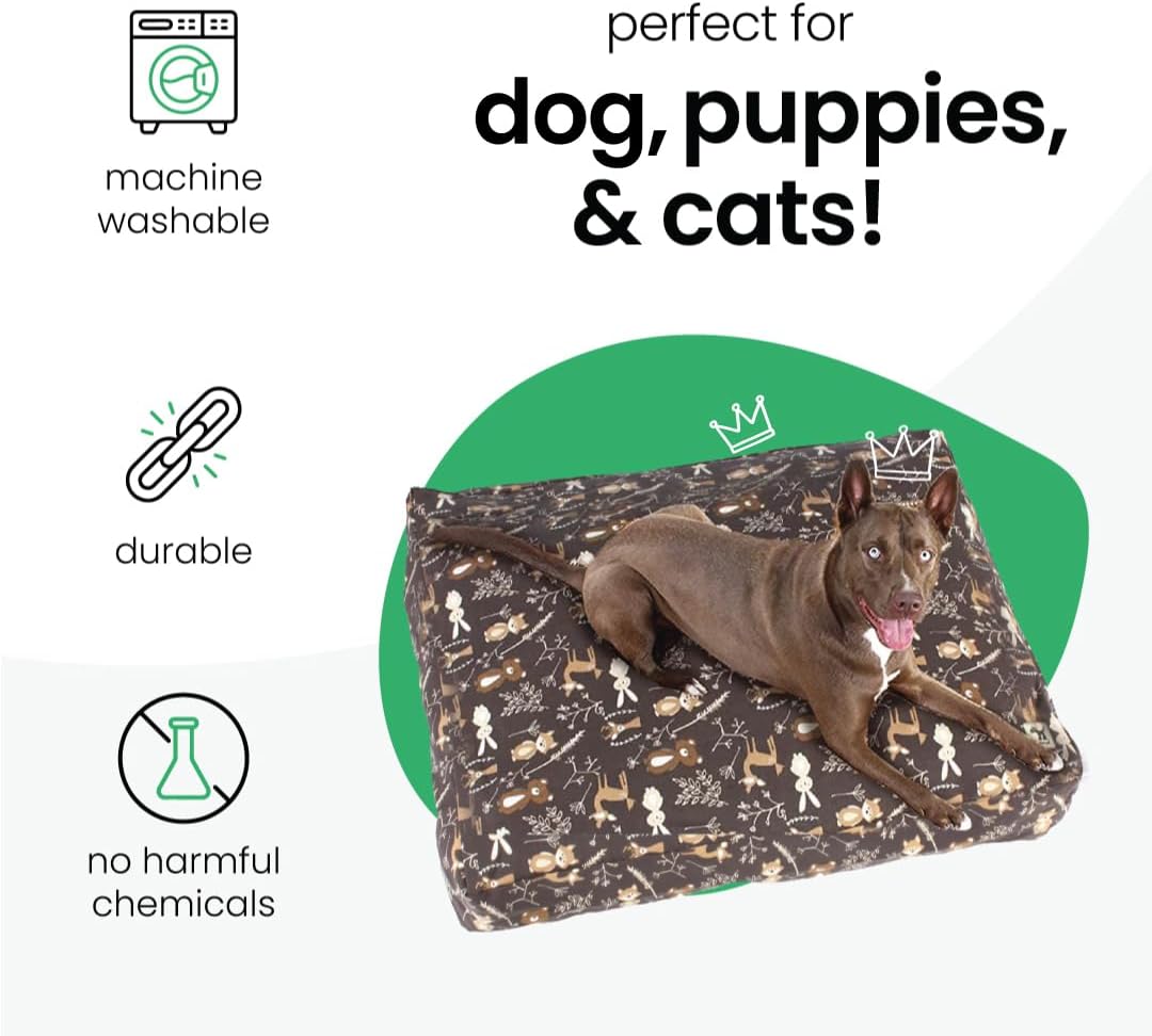 Molly Mutt Medium to Large Dog Bed Cover- Forever Young Print - Measures 27”X36”X5’’ - 100% Cotton - Durable - Breathable - Sustainable - Machine Washable Dog Bed Cover (Dd82b)