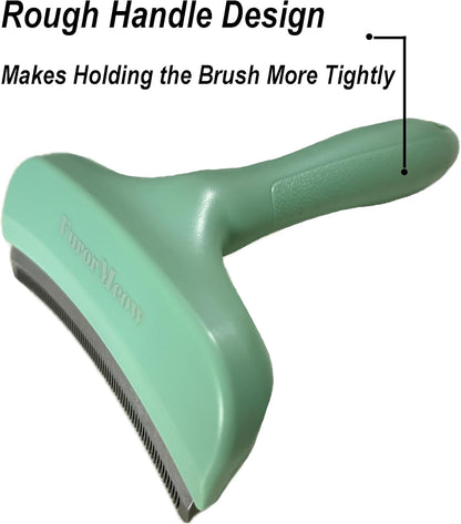 Pet Deshedding Tool with Curve Blade, Cat Grooming Brush, Tight V-shaped Teeth Shedding Comb for Cat and Dog (Pink, Large)
