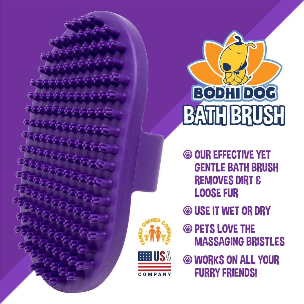Bodhi Dog Shampoo Brush - Pet Grooming & Bath Supplies for Dogs and Cats - Bath Brush for Long & Short Hair - Premium Scrubber for Shower, Bathing & Massage (One Pack, Blue)