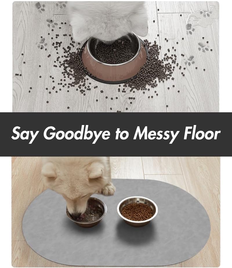 Absorbent Dog Food Mat-Cat Dog Mat for Food and Water Bowl, Quick Dry Pet Food Mat, No Stains Dog Feeding mat, Dog Accessories Pet Supplies Mat-Dog Water Bowl Mat for Messy Drinkers
