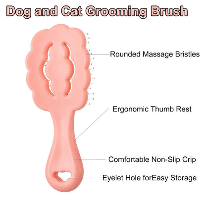 Cloud Shape Small Dog Grooming Brush - Soft Pin Brush for Gentle Detangling & Massage Puppy Hair Comb for Maltese, Shih Tzus, Yorkies, and Puppies, Pink