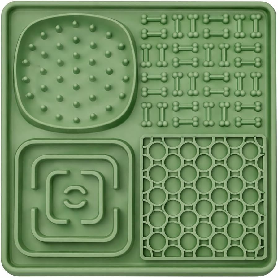 Hearth & Paw Silicone Lick Mat for Dogs Slow Feeder & Enrichment Mat, Food-Grade 100% BPA-Free Silicone, Mental Stimulation, Better Digestion, Anxiety Relief, Multiple Colors Available (Gray)