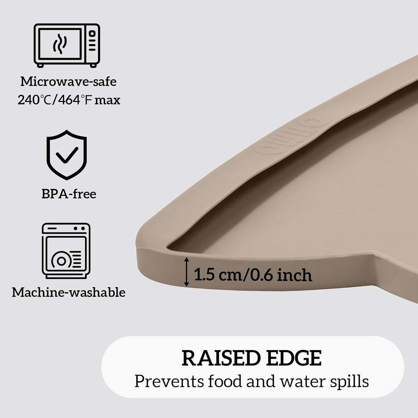 OHMO - Cat Food Mat, Silicone Pet Feeding Mat for Floor Non-Skid Waterproof Dog Water Bowl Tray, Easy to Clean Pet Placemat (Erythrinus, 18 * 9.8'')