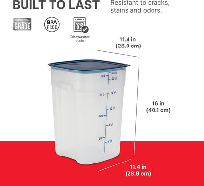 Cambro FreshPro 12 Quart (QT) Food Storage Container with Lid (Restaurant Grade) - for Food Prep, Commercial Kitchen, Pet and Dog Food Container (Translucent)