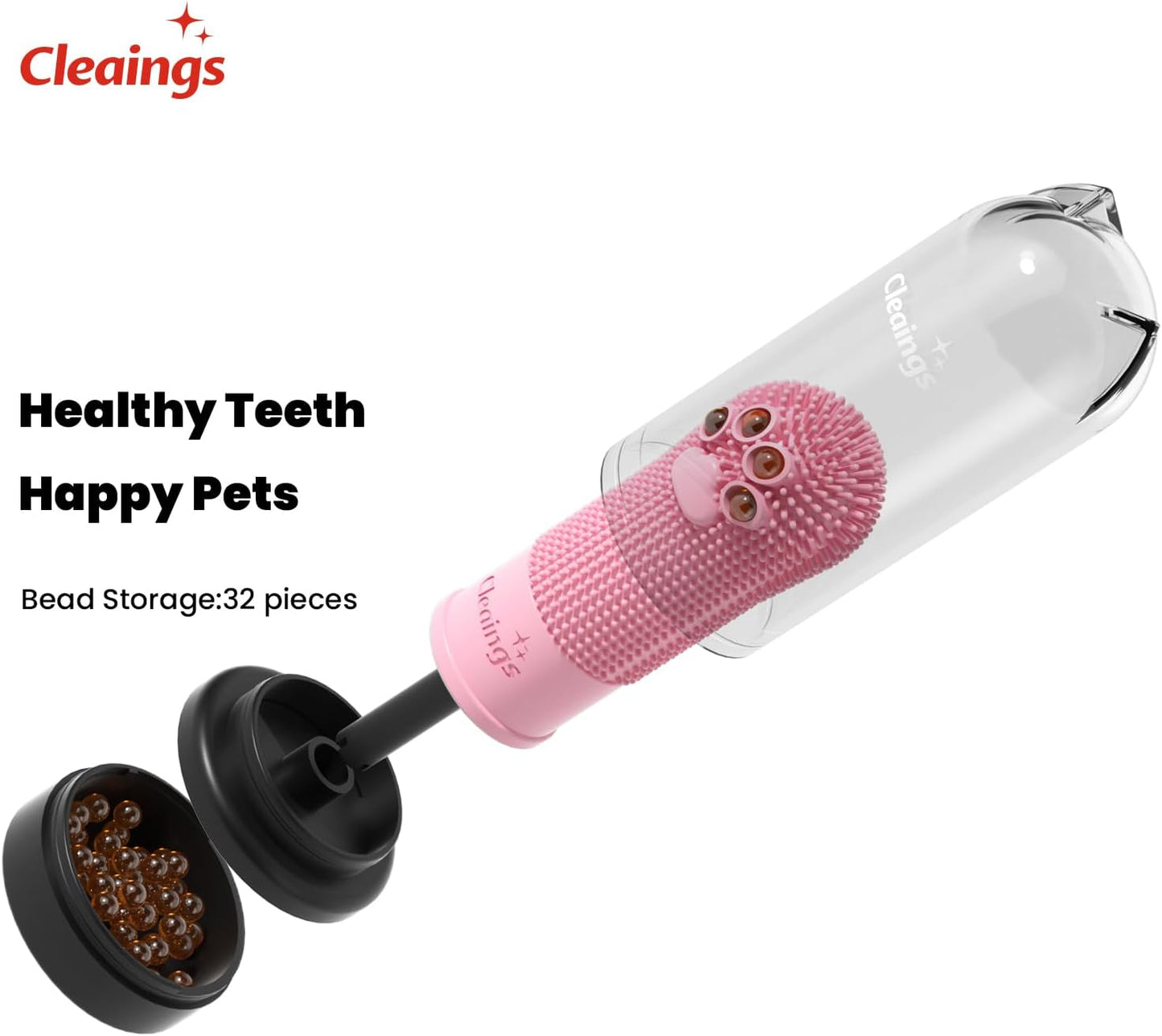 Pet Finger Toothbrush with Flavor Burst Beads, 360° Silicone Toothbrush Kit for Dogs & Cats, Deep Teeth Cleaning - 6 Pcs Mix Flavor