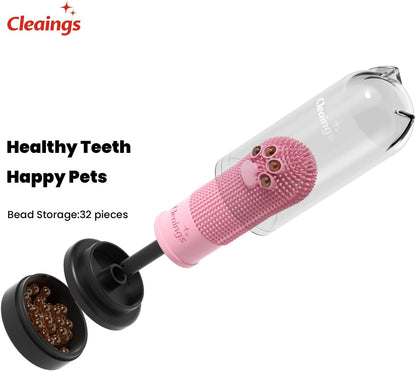 Pet Finger Toothbrush with Flavor Burst Beads, 360° Silicone Toothbrush Kit for Dogs & Cats, Deep Teeth Cleaning - 6 Pcs Mix Flavor