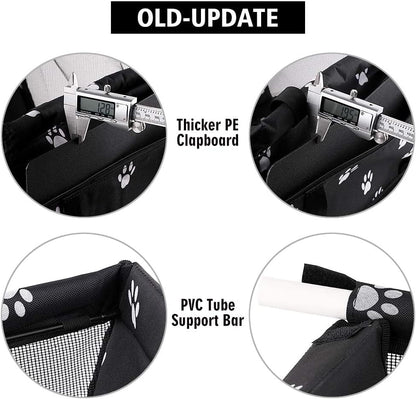 Petbobi Small Dog Car Seat, Dog Car Booster Seat for Small Medium Dogs 5-15 lbs, Foldable Front Seat Safety with Sturdy PVC Tube Frame, Breathable Mesh, Grey