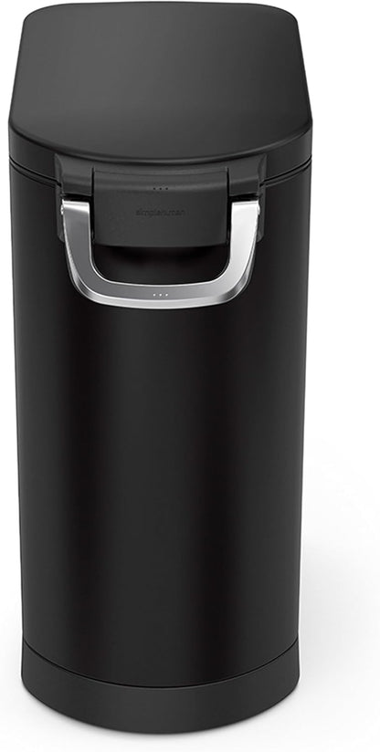simplehuman Large Pet Food Storage Container, Holds 30-35 lb / 14-16 kg of Dry Dog Food, Cat Food, or Bird Seed, Airtight Lock-Tight Lid with Magnetic Scoop, BPA-Free, Brushed Stainless Steel