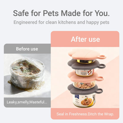 Pet Food Can Lids And Spoon,Pet Food Can Covers, One Fit 3 Standard Size Cans,For Dog And Cat Food Cans,Pink