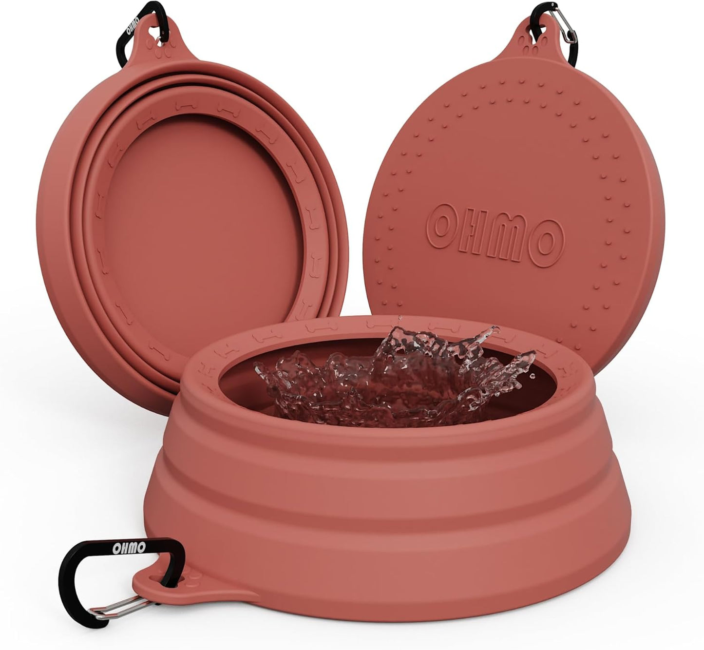 OHMO Spill Proof Collapsible Dog Water Bowl 24oz for Cars, No Splash Portable Bowls for Dog Travel, Dishwasher Safe, Pet Essentials for Road Trips, Cat Travel Accessories
