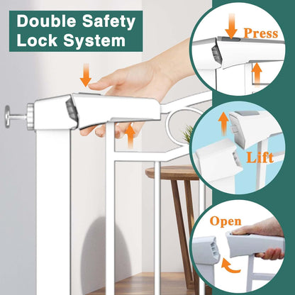 Fairy Baby 68.1"-70.8" Extra Wide Press Mounted Baby Gate Indoor for Kids Or Pets Walk Thru No Drill Long Dog Gates for The House Doorway Child Safety Gate
