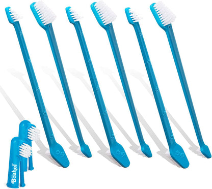 Boshel Pet Toothbrush, 2 Dog Tooth Brush with Dogs Finger Toothbrush for Small and Large Breeds, 3 Pack
