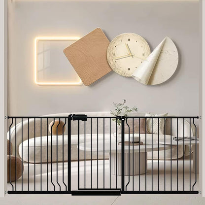 Fairy Baby Extra Wide Baby Gate Black 57.5-62 Inch Wide, Walk Through Pressure Mounted No Drill for Doorways, Long and Large Tension Dog Gates for Pet and Kids
