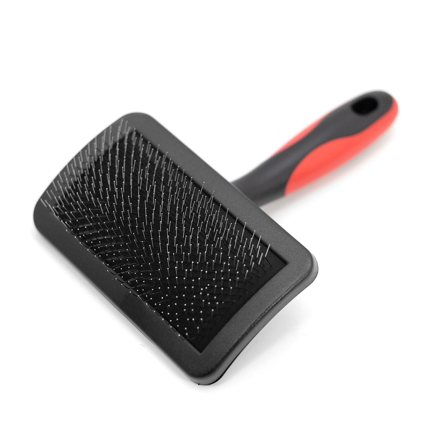Jeffers Pet Dual Level Pin Universal Slicker Brush for Dogs, Cats & Small Pets - Curved Grooming Brush with Long & Short Pins for Shedding, Detangling, Finishing - Remove Mats & Dead Coat - Large