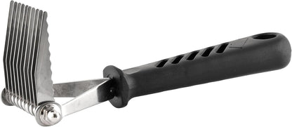 Jeffers Pet Dematting Rake for Dogs & Cats – Serrated Blades for Mats, Tangles, Shedding, Thick Undercoat – Grooming Tool for Pets, Long Hair, Short Hair, Poodles, Fur Removal, 7" L, 12 Blades