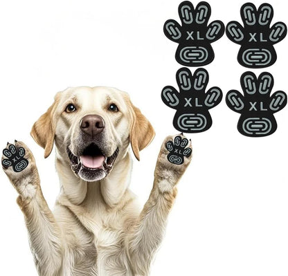 24pcs Paw Pads for Dogs Traction – Self Adhesive Paw Grips for Senior Dogs, Anti-Slip Disposable Paw Protector Pads for Hardwood Floors, Comfortable & Secure Fit (Black, XL)