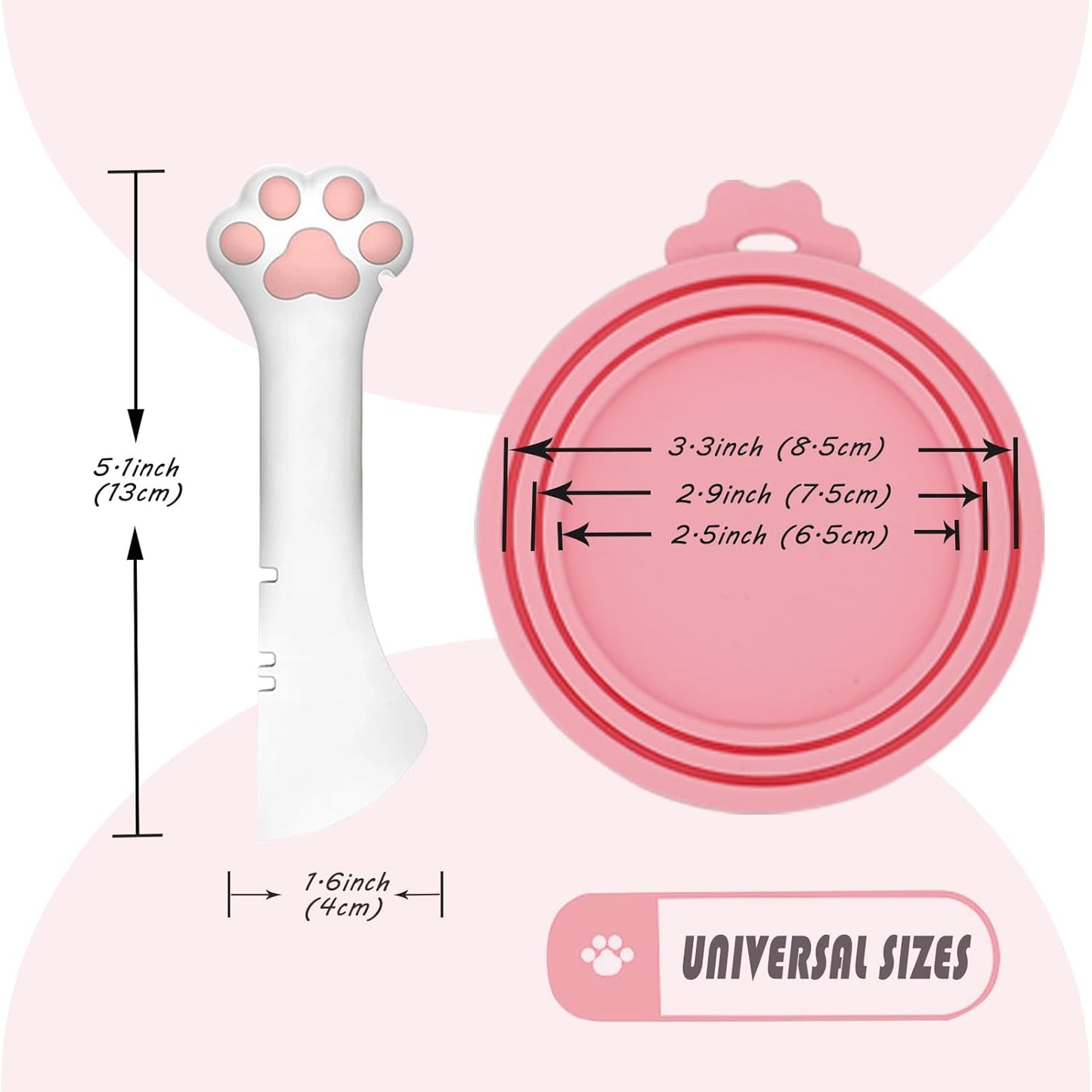 Pet Can Opener & 3 Pcs Cat Food Can Lids | Universal BPA Free Silicone Covers & Multi-Function Wet Food Spoon for Cat and Dog Food(Dark Blue)