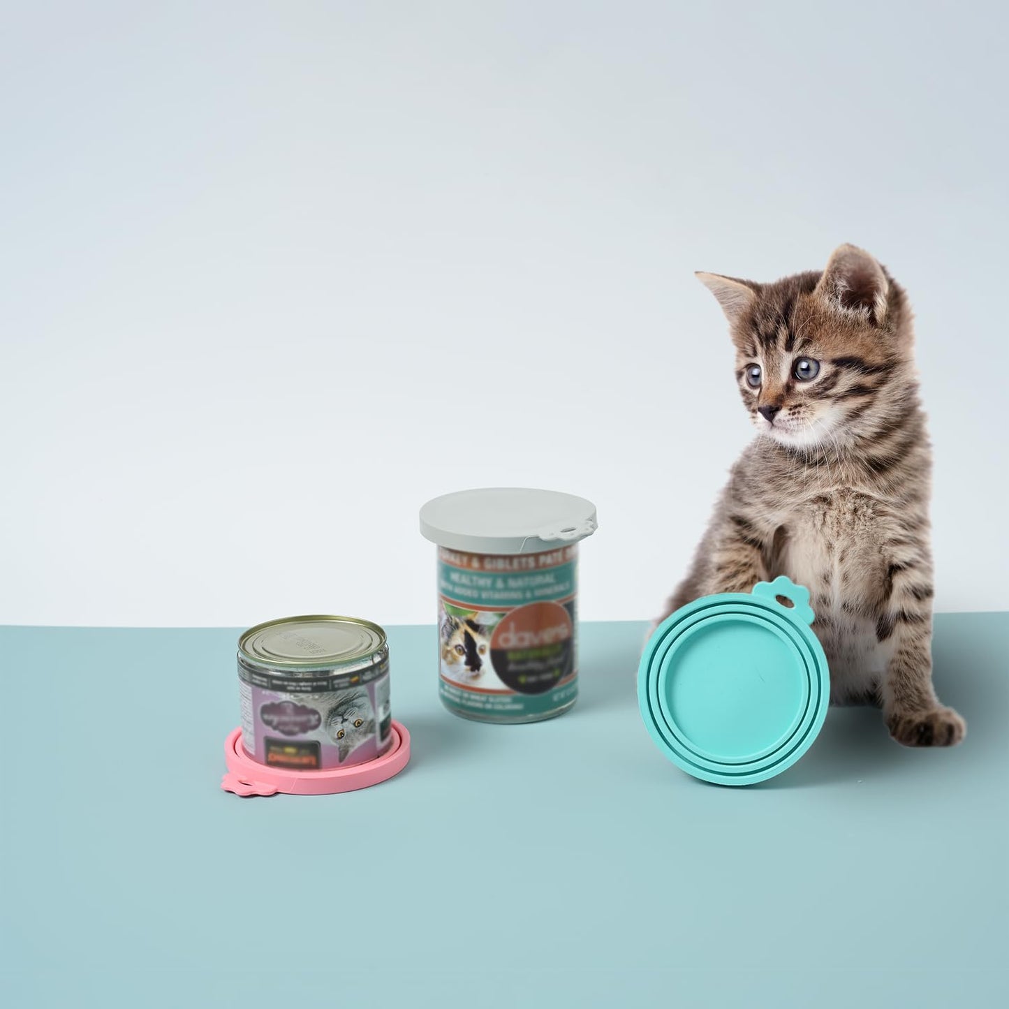 WePet Pet Food Can Covers, Silicone Lids, BPA Free, Dishwasher Safe, Fit Most Standard Size Canned Cat and Dog Food, 3oz/5.5oz/12.5oz/13.2oz, Golden Yellow/Lime Green/Royal Blue