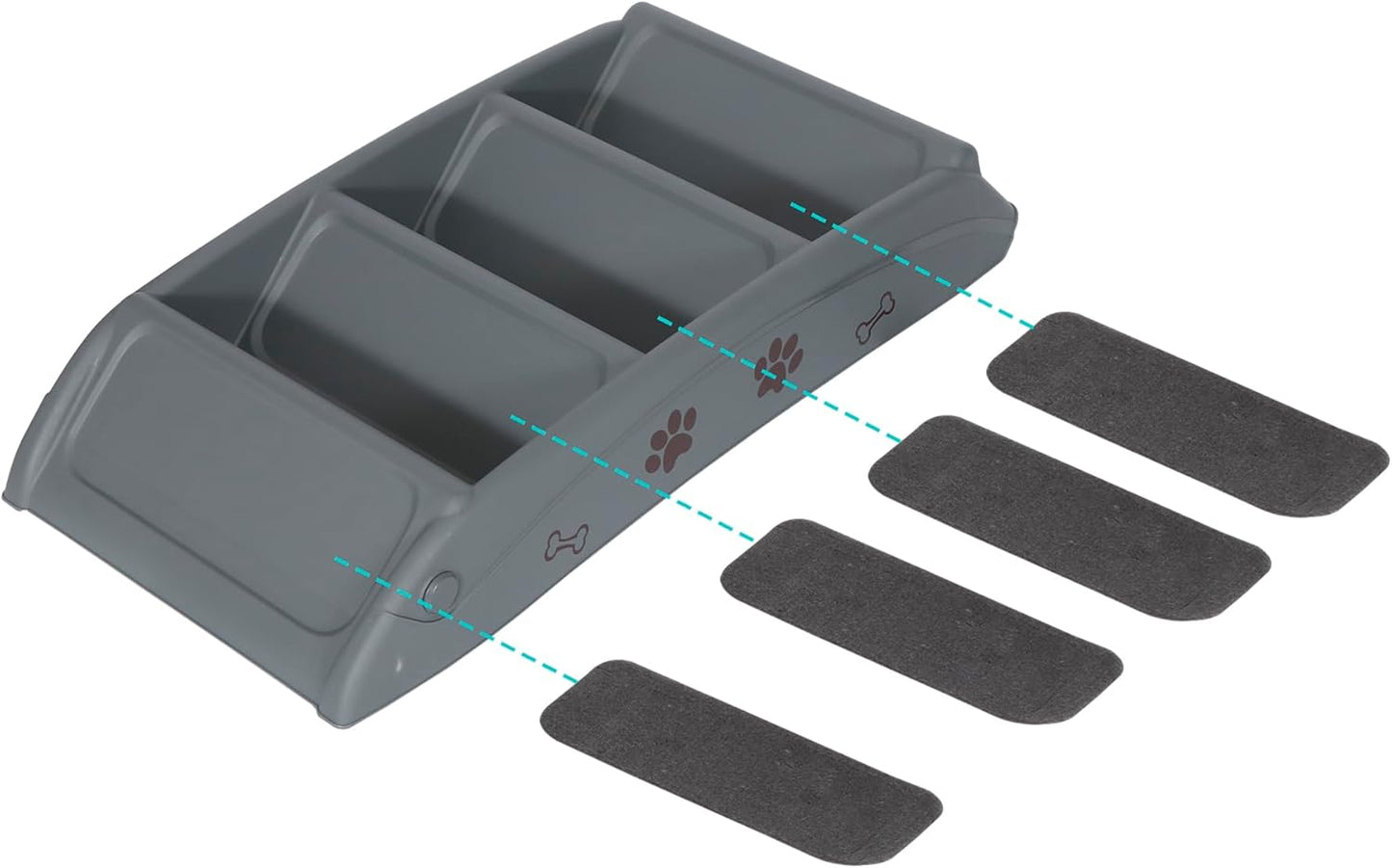 LEMY Non-Slip Foldable Steps Stairs for Dogs and Cats, 4-Step Portable Indoor Outdoor Pet Steps Ramp for Bed, Couch, Car, Tan
