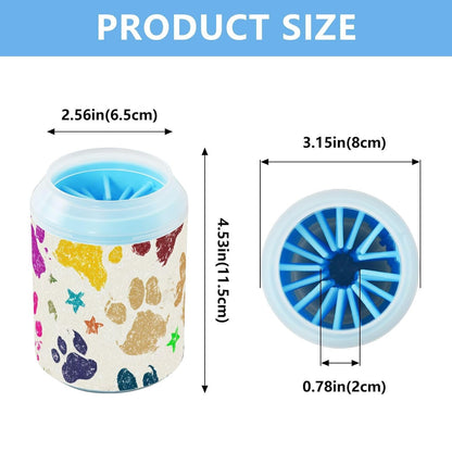 Dog Paw Cleaner Cups for Dogs Pet Foot Washer Paw Scrubber for Medium Small Dogs Cats Cleaning Cup Cute Yellow Fiesta Guitars Cacti and Ethnic Birds