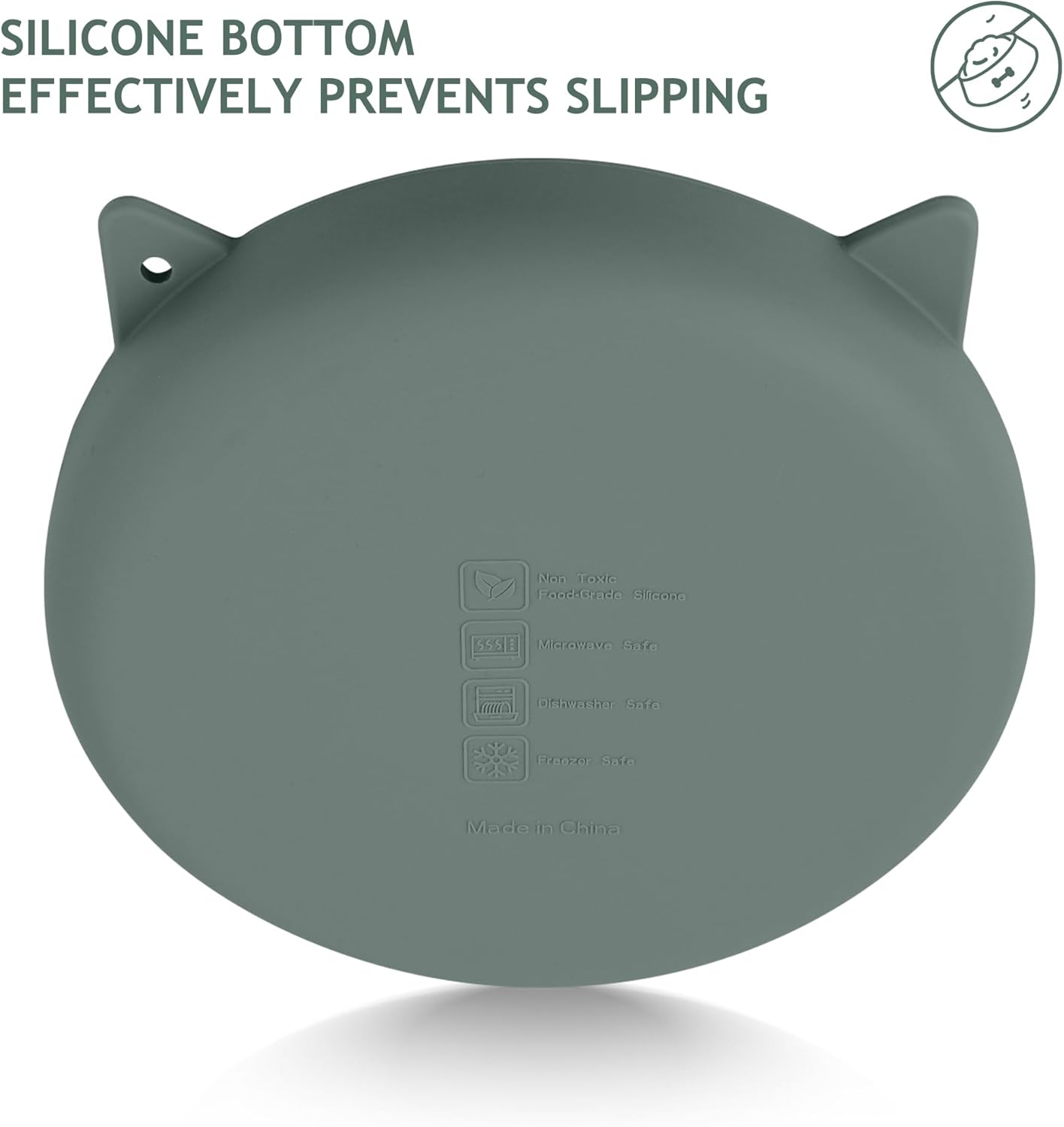 Coomazy Large Silicone Slow Feeder Dog Bowls, Interactive Puzzle Toy for Pets Food Training, Keeps Dogs Busy, Prevents Puppy Overeating (Dark Green, Large: 3.2Cup)