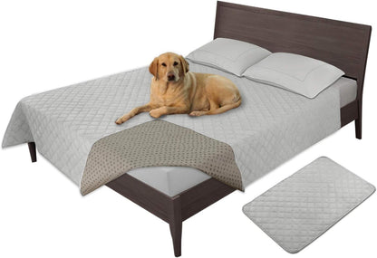 Easy-Going 100% Waterproof Dog Bed Cover, Non-Slip Pet Blanket for Furniture, Washable Couch Cover, Repleasement Sofa Cover (68x82 in,Gray)