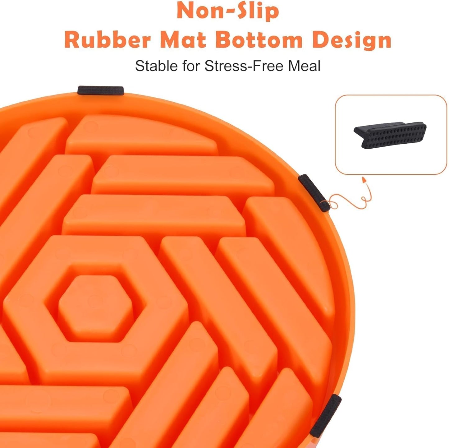 TOBYTO Slow Feeder Dog Bowls Large Medium Breed,Anti-Choking Slow Eating Dog Food Bowl,Non Slip Pet Slower Food Feeding Bowls Large Puzzle Slow Feeder Bloat Stop Maze Dog Dishes,Black